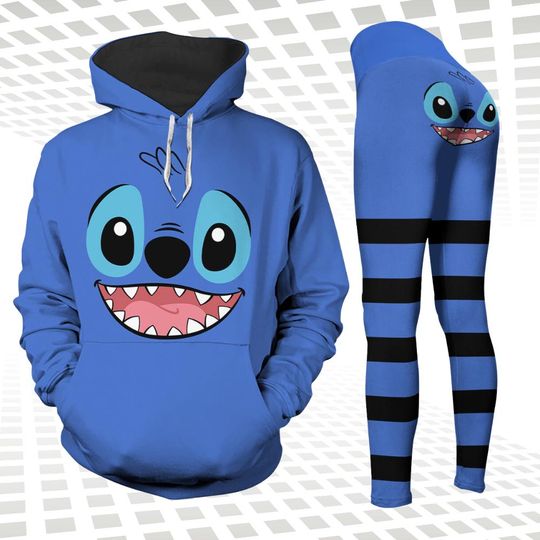 Discover Stitch Hoodie Legging, Disney Stitch Hoodie, Disney Stitch Leggings, Stitch Workout Leggings, Disneyland Hoodie, Leggings For Women