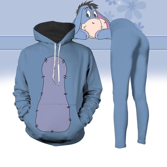 Winnie The Pooh Eeyore Costume Cosplay Hoodie Legging, Disney Eeyore Shirt, Disney Birthday Girl Gift, Eeyore Women Pants