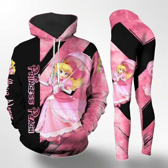 Princess Peach Mario Hoodie Legging, Super Mario 3D All Over Print Tshirt, Personalized Hoodie, Mario Gaming Shirt, Mario Birthday Gift