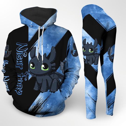 Cute Toothless Hoodie Leggings, Toothless 3D All Over Print Tee, Personalized Hoodie, Dragon Night Fury T Shirt, Cartoon Pants Woman