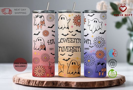 Halloween Town University Tumbler, Halloween Gift, Tis the Season, Personalized Tumbler, Custom Tumbler, Halloween Mug, Halloween Tumbler