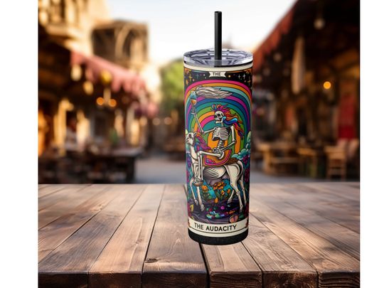 Discover Tarot Tumbler, skinny tumbler,  tarot gift, funny  tarot cards, the audacity,  travel mug,   drink bottle, Halloween tumbler, tarot, flask
