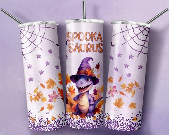 Discover Spookasaurus  Tumbler 20oz Halloween Sublimation Desig Dinosaur Spookasaurus Tumbler Wrap Halloween Kids Halloween Kids Tumbler