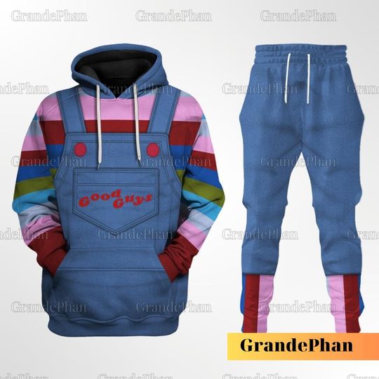 Halloween Horror Chucky Costume Cosplay 3D Hoodie, Halloween Sweat Pants, Kids Halloween Shirt, Horror Movie Hoodie, Trick Or Treat