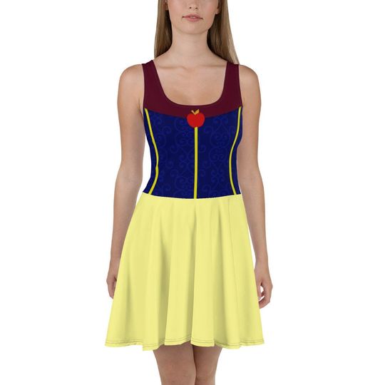 Snow White Seven Dwarfs Princess All-Over Park Costume Women's Skater Dress