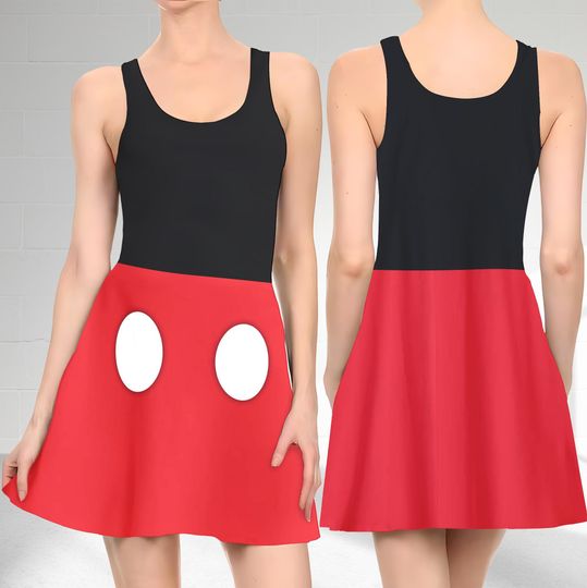 Cute Mickey Mouse Skater Dress, Mickey Mouse Movie Skater Dress, Mickey Mouse Dress, Cute Mickey Mouse Dress Gift, Gift For Mom