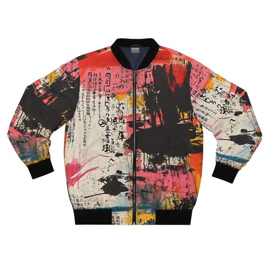 Discover Japanese Streetwear Men's Bomber Jacket (AOP),All Over Ptint Trendy Bomber Jacket,Cute Aesthetic Jacket