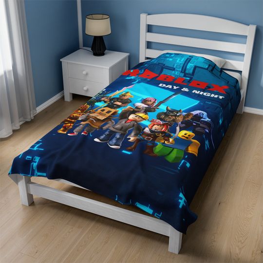 Discover ROBLOX Fleece Blanket Day Night - Soft, Adjustable - Perfect for Game Fans