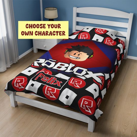 Robot Game Custom Fleece  Blanket, Personalized Gamer Bedding, The Gamer, Customizable Blanket, Video Game Lover Gifts