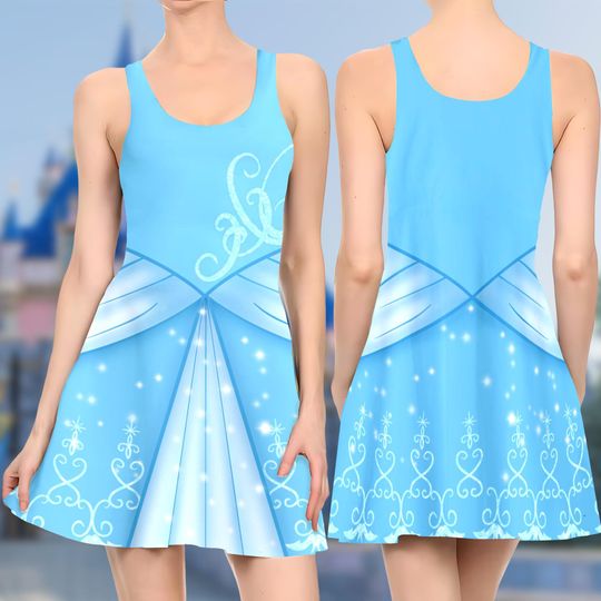 Discover Cinde Princess 3D Costume Cosplay Skater Dress , Cinde Movie Dress, Princess Movie Mom Daughter Dress, Cinde Dress Gift