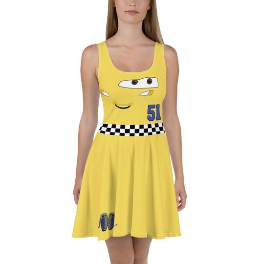 Discover Yellow Car Skater Dress