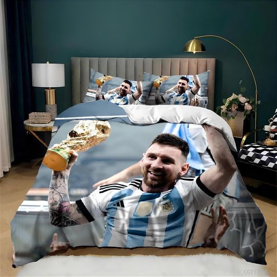 Discover Lionel Messi Duvet Cover, Lionel Messi Fan Bedding Set,Soccer Duvet Cover Set, Create Your Own Bedding, Custom Duvet Cover