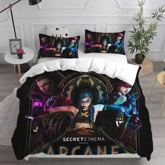 Arcane Duvet Cover, League of Legends Bedding Set, Digital Printed Duvet Cover Set, Create Your Own Bedding, Custom Duvet Cover