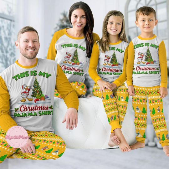 Donald Duck Pajamas Family, Cute Donald Shirt, Disneyland Family Vacation Pjs