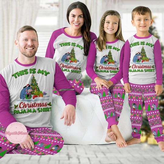 Vintage Eeyore Pajamas Family, Disney Donkey Holiday Pajamas