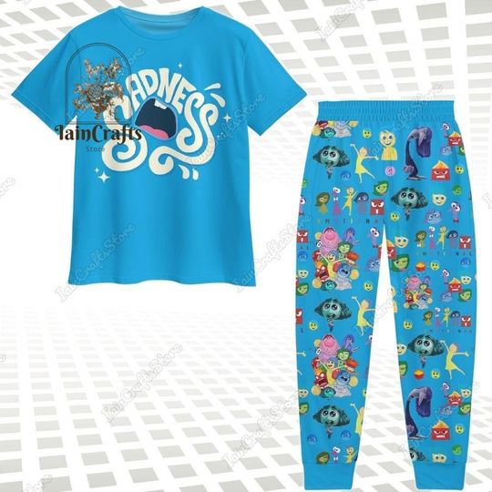 Halloween Inside Out Sadness Shirt, Disney Inside Out 2 Pajamas Set, Cute Sleepwear, Its Okay To Feel Shirt, Disney Pixar Pajamas Set