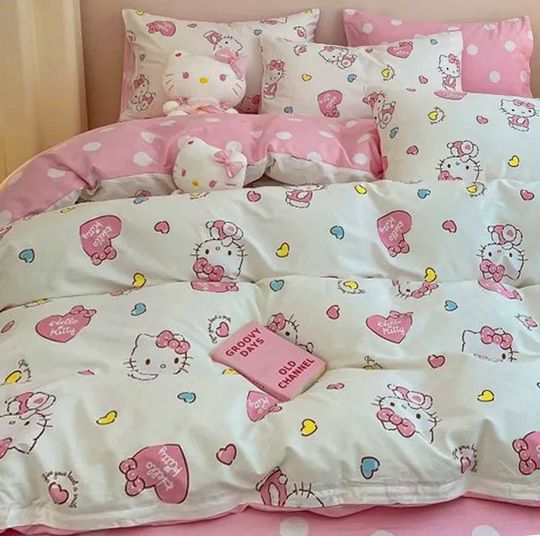 Discover Hello Kitty Bedding Set, Home Decor, Child Gift for Soft Comfortable Bedding Bedroom