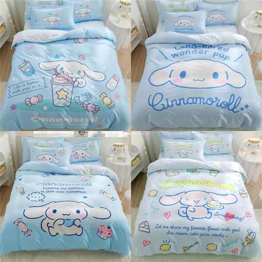 Cartoon Cinnamoroll Sanrio Bedding Set, Home Decor, Child Gift for Soft Comfortable Bedding Bedroom