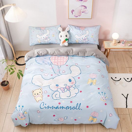 Cartoon Cute Sanrio Cinnamoroll Cartoon Bedding Set, Home Decor, Child Gift for Soft Comfortable Bedding Bedroom