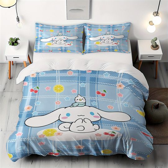 Cinnamoroll Sanrio Cartoon Bedding Set, Home Decor, Child Gift for Soft Comfortable Bedding Bedroom