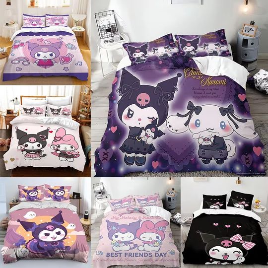 Discover Sanrio Cartoon Bedding Set, Home Decor, Child Gift for Soft Comfortable Bedding Bedroom