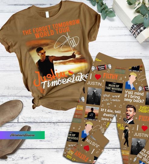 Discover Justin Timberlake Pajamas, Justin Timberlake 2024 Tour Pajamas Pants, The Forget Tomorrow World Tour Pj Set, Justin Timberlake Merch