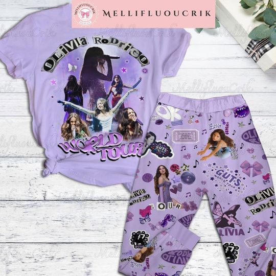 Olivia Guts Tour Pajamas Set, Guts Tour 2024 Tshirt, 2024 Concert Shirt, Olivia Bad Idea Right Shirt, Set Of Pajamas, Gift For Fan