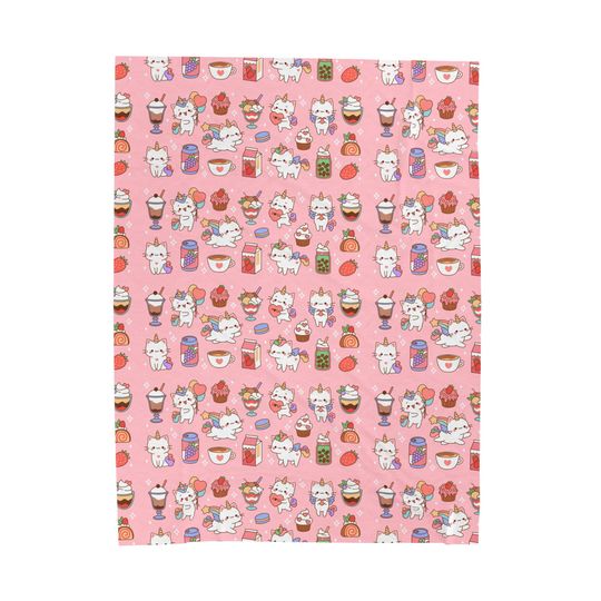 Discover Kawaii Cute Kitty Fleece Blanket | Kids Gift