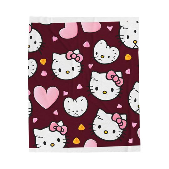 Cute Valentine Gift, Hello Kitty Fleece Blanket | Kids Gift