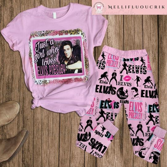 Elvis Presley Pajamas Set, Elvis Lovers Tshirt, Elvis Presley Set Of Pajamas, Elvis Matching Pajamas Set, King Of Rock And Roll Merch