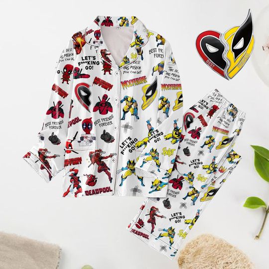 Deadpool Wolverine Pajamas Set, Deadpool And Wolverine Shirt, Spider Man Pajamas Pants, Spider Man Holiday Pajamas, Halloween Gift