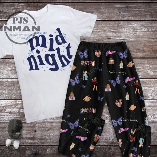 Discover Mid Night taylor version Pajamas, Taylor Girls Pajamas, First Concert Outfits, Retro Floral Little taylor version Family Pajamas Set For Adult And Kids