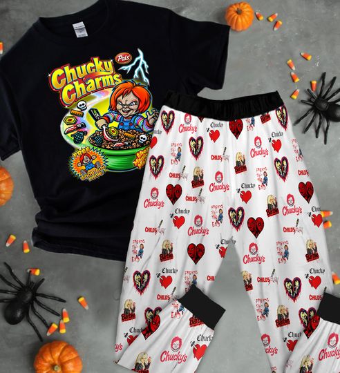 Chucky Holiday Pajamas Set, Chucky Halloween Pajamas Set, Chucky Family Pajamas For Adult And Kids