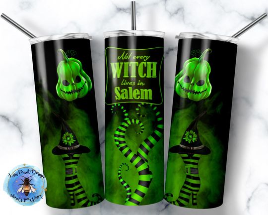 Discover 20 Oz skinny tumbler green halloween wrap tapered straight  sublimation graphics