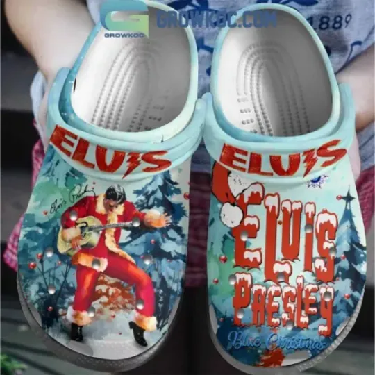Discover Elvis Presley Blue Christmas Santa Claus Is Back In Town Crocs Clogs