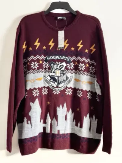 Harry Potter Christmas Sweater Jumper Hogwarts George Ugly Xmas XXL Men’s NEW