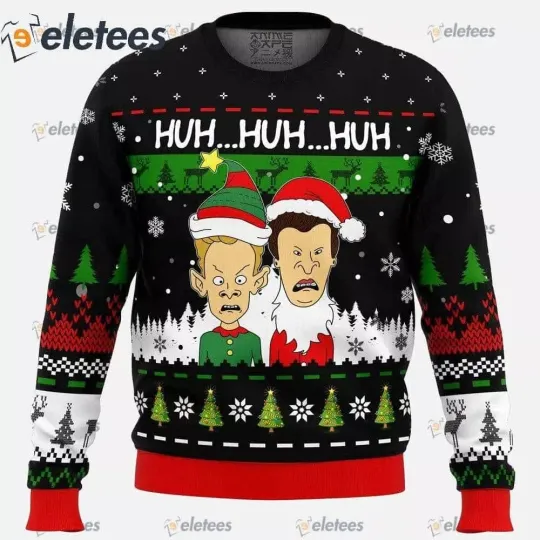 Huh...Huh...Huh... Beavis and Butthead Ugly Christmas Sweater 1K18RIMA