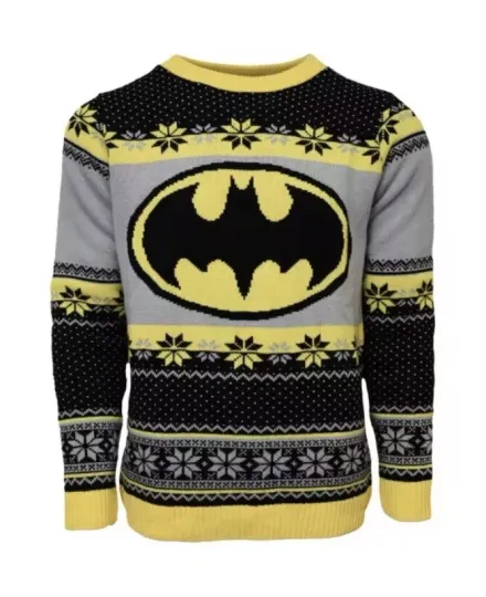 Medium (UK) Batman Gotham City Ugly Christmas Jumper Sweater Xmas DC