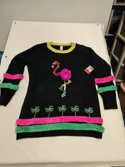 Discover FLAMINGO Sweater Tunic XL 16 Christmas HOLIDAY TIME Party Ugly Sweater Tunic New