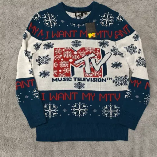 Discover NEW! I Want My MTV Ugly Christmas Sweater Size Large Winter Holiday NWT!