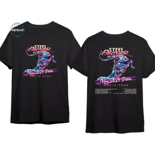 Discover Steel Panther On the Prowl World Tour 2024 T-Shirt, Steel Panther Fan T-Shirt