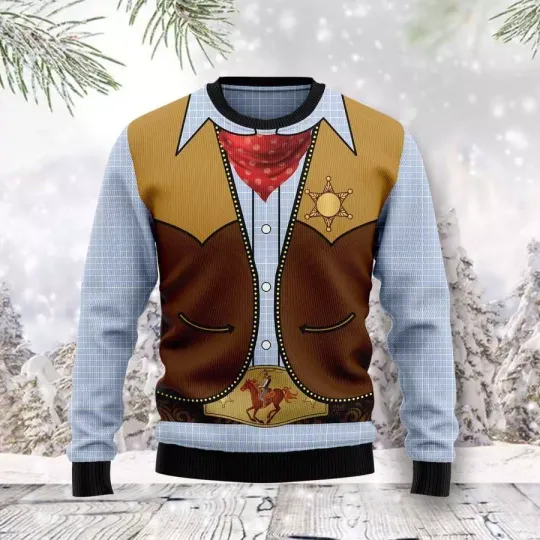 Discover Cowboy Costime Ugly Christmas Sweater | For Men & Women Size S-5XL