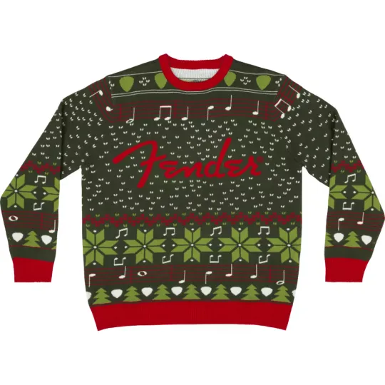 Discover Official Fender Ugly Christmas Sweater, XL - Great Present for Guitarists