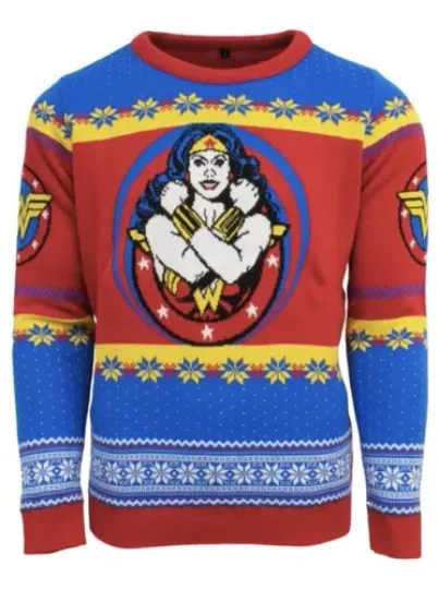 2XL (UK) Wonder Woman Ugly Christmas Xmas Jumper Sweater by Numskull / DC