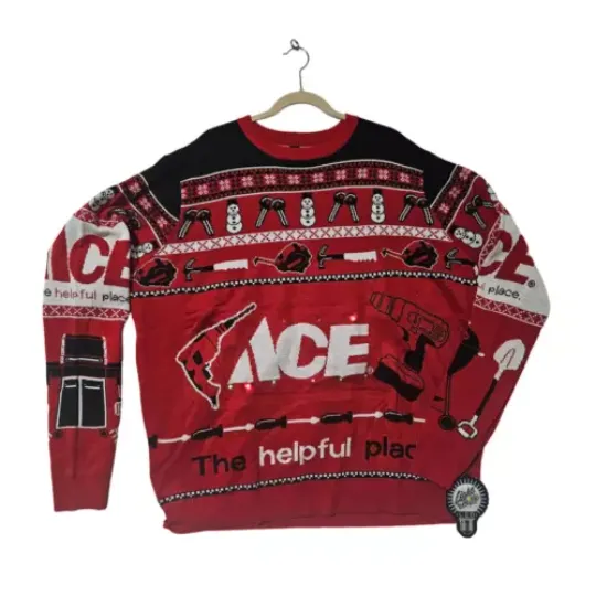 Discover ACE Hardwear Store NWT 2XL Lightsup Ugly Sweater. Christmas party. Fun. Unique.