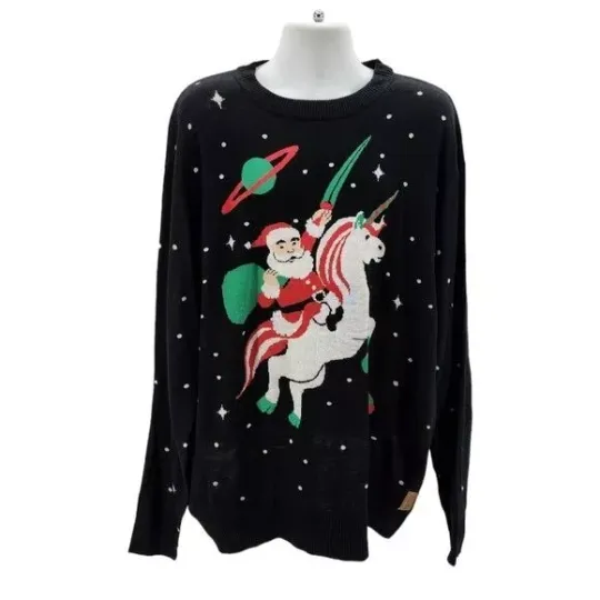 NWT Tipsy Elves Santa Unicorn Ugly Christmas Sweater Mens 3XL