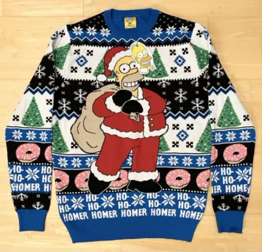 Discover Medium 40" inch chest - Homer Simpson Ugly Christmas Jumper Sweater Xmas