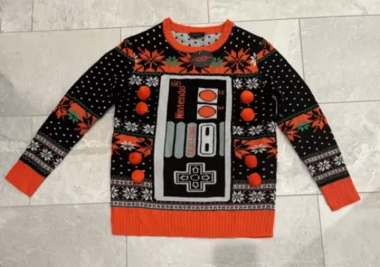 Nintendo NES Controller Adult Small Ugly Christmas Sweater Keep It Classic NWTs!