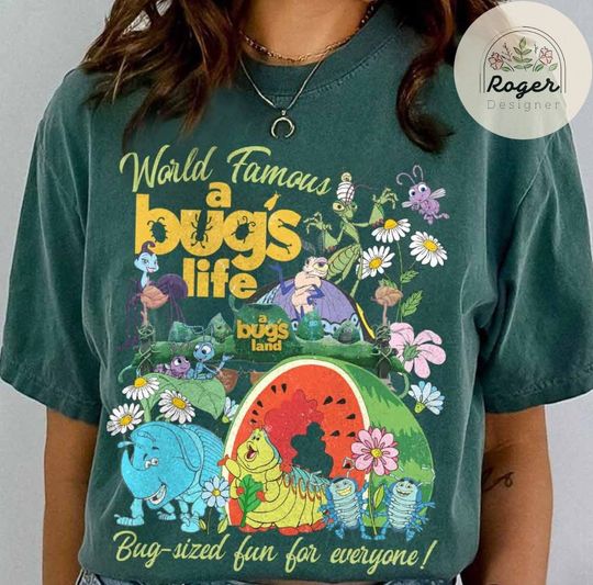 Discover Vintage Disney A Bug's Life A Bug's Land shirt, Disneyland Ride shirt, Heimlich Flik Hopper Princess Atta Bug shirt, Family Disney trip tee