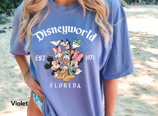Discover Comfort Colors Disneyworld Florida Mickey And Friends Shirt, Magic Kingdom Shirt, Disney Shirts, Mouse Shirt, Disneyworld Est 1971 Shirt